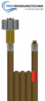 Rohrreinigungsleitung "R+M" ohne Düse / Schlauch aus Kunststoff mit Drahteinlage / Nennweite 4 / 300 Bar / 99 °C / HV : AG + O-Ring - M21 : 1/8"